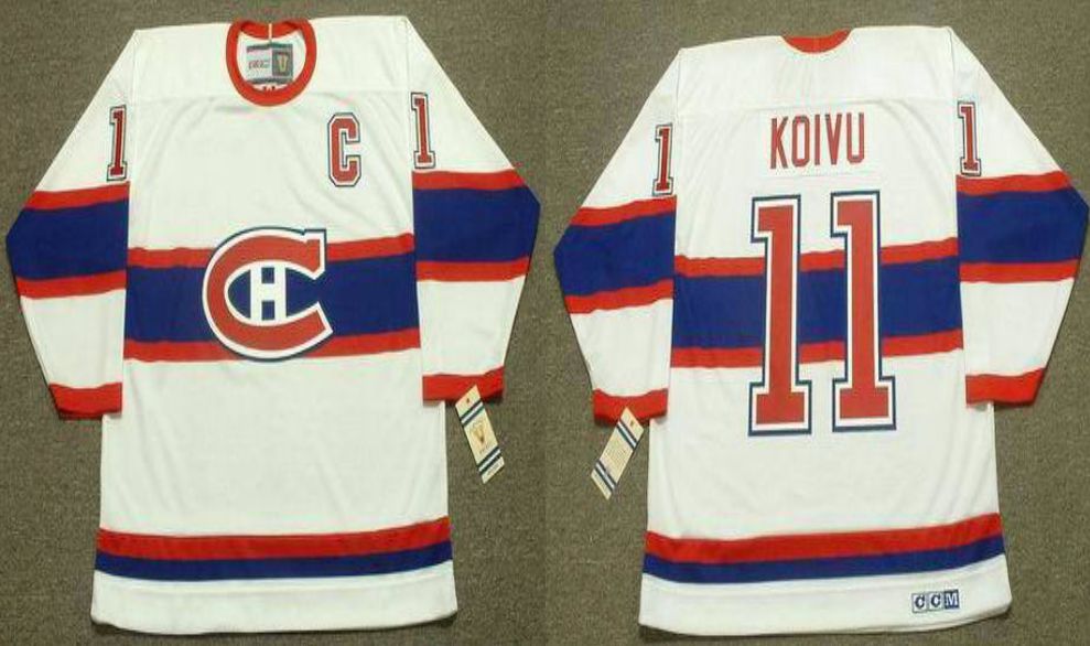 2019 Men Montreal Canadiens #11 Koivu White CCM NHL jerseys